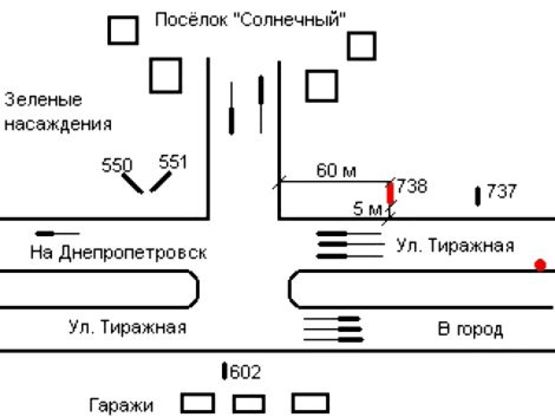 Схема рекламной плоскости по адресу 080_Запорожье_Солнечное шоссе
