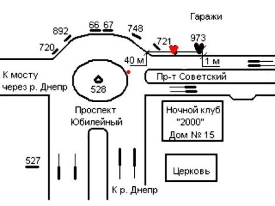 Схема рекламной плоскости по адресу 093_Запорожье_пр. Инженера Преображенского /пр.Юбилейный, круг, от центра (рядом см АМСТОР)