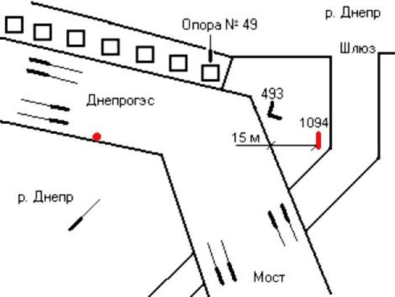 Схема рекламной плоскости по адресу 104_Запорожье_ДНЕПРГЭС,карман перед выездом