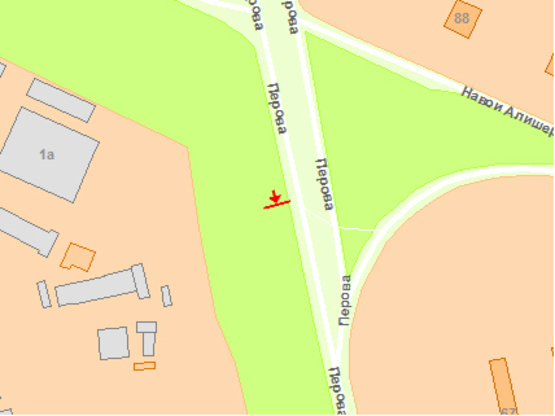 Схема рекламной плоскости по адресу Перoва бул., 130 м oт ул. А. Навoи