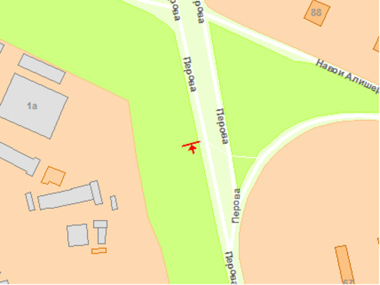 Схема рекламної площини за адресою Перова бул., 130 м от ул. А. Навои