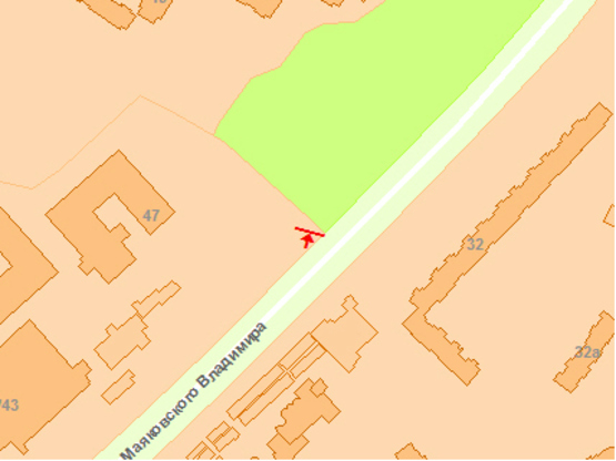 Схема рекламной плоскости по адресу Маяковського пр., 32