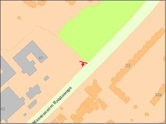 Схема рекламної площини за адресою Маяковського пр., 32