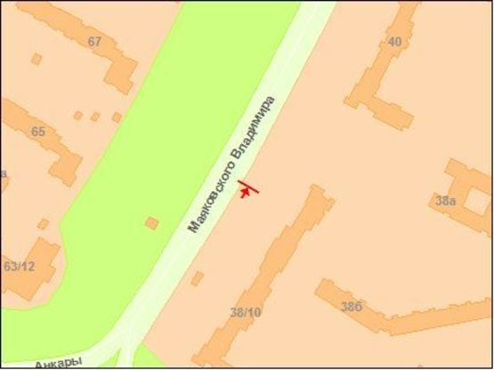 Схема рекламной плоскости по адресу Маякoвскoгo пр., 38