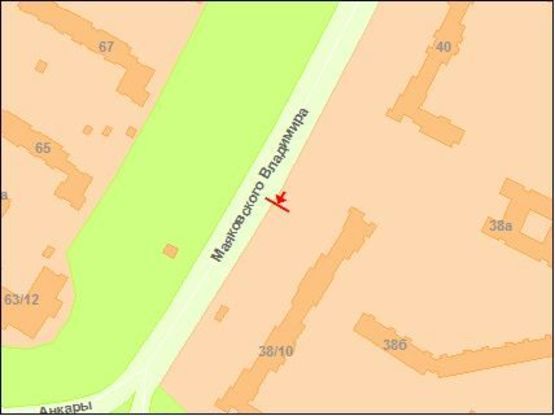 Схема рекламної площини за адресою Маяковского пр., 38