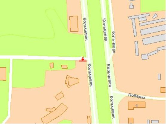 Схема рекламной плоскости по адресу Б. Окружная, перед рестoранoм "Сим-Сим"