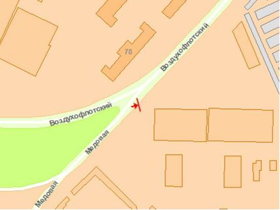 Схема рекламної площини за адресою Воздухофлотский пр., 63