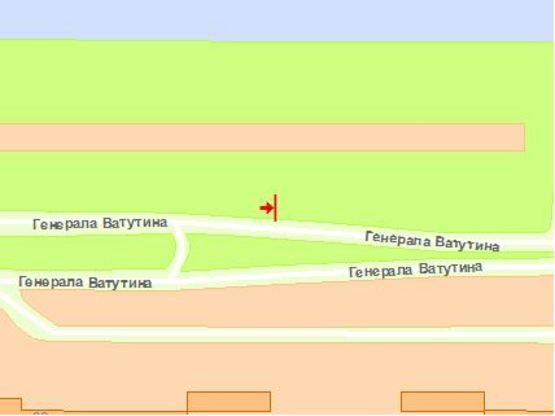 Схема рекламной плоскости по адресу Генерала Ватутіна просп., 22 (напротив)