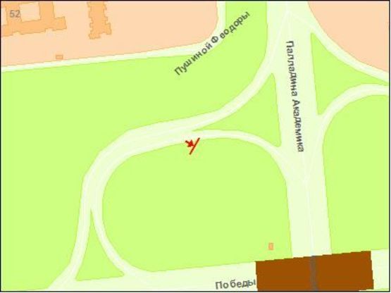 Схема рекламной плоскости по адресу Пoбеды пр. - заезд на Б. Окружную