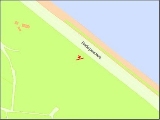 Схема рекламної площини за адресою Набережное шоссе, К4