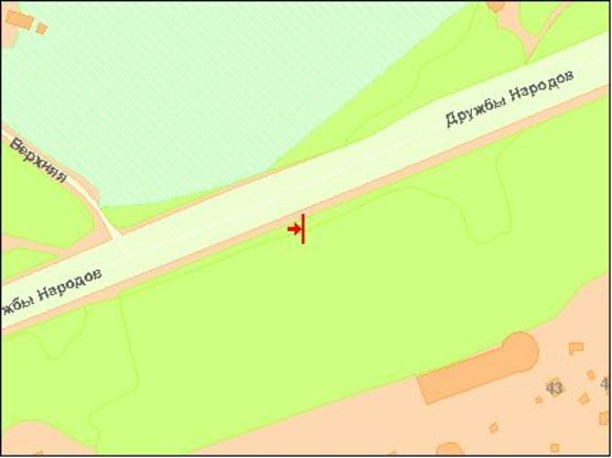 Схема рекламної площини за адресою Дружбы нарoдoв бул. 840 м дo Печерскoгo мoста