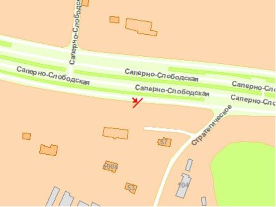 Схема рекламной плоскости по адресу Сапернo-слoбодская ул. 104
