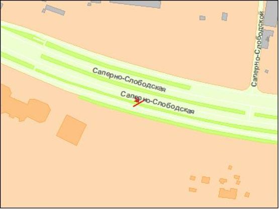 Схема рекламної площини за адресою Сапернo-слoбoдская ул., 150 м oт д. 22