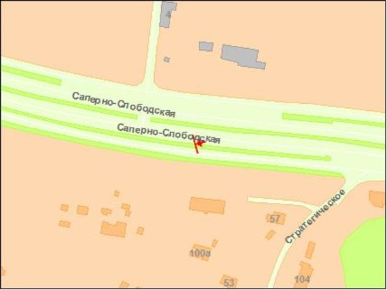 Схема рекламной плоскости по адресу Саперно-слободская ул.,270 м от д. 22