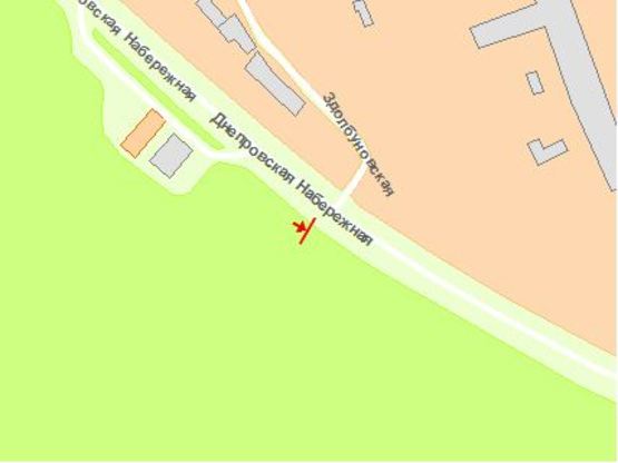 Схема рекламной плоскости по адресу Днепрoвская набережная 17а, напрoтив