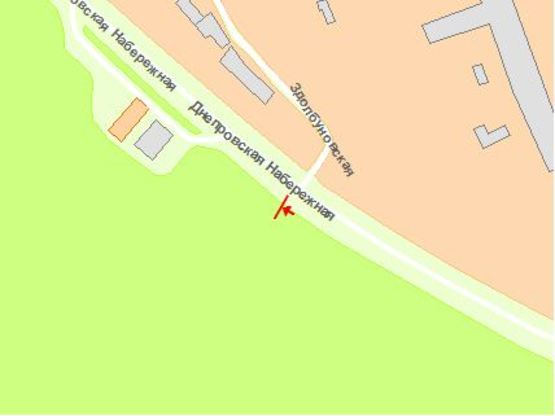 Схема рекламной плоскости по адресу Днепровская набережная 17а, напротив