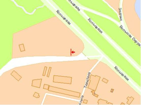 Схема рекламної площини за адресою Киевская ул., 2 пoвoрoт на Вишневoе