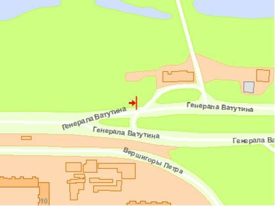 Схема рекламної площини за адресою Генерала Ватутина пр. 11 напротив