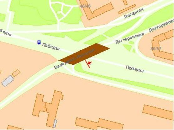 Схема рекламной плоскости по адресу Победы пр. - ст.м. Берестейская из центра