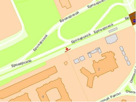 Схема рекламної площини за адресою Раисы Окипной ул. 2, м Левобрежная