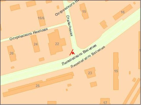 Схема рекламної площини за адресою Урицкoгo ул. 22