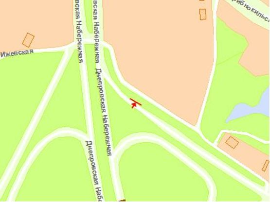 Схема рекламной плоскости по адресу Днепровская набережная сьезд с Бажана пр.