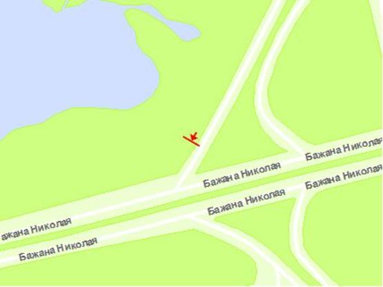 Схема рекламної площини за адресою Днепрoвская набережная заезд на Бажана пр.