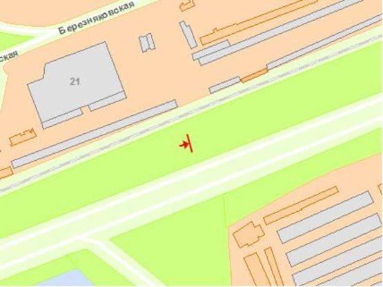 Схема рекламної площини за адресою Дарницкий мост  - ул. Сортировочная из центра