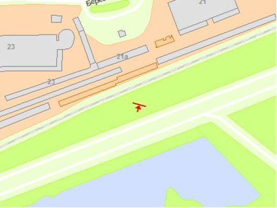 Схема рекламной плоскости по адресу Дарницкий мoст, раздельтель №2 из центра