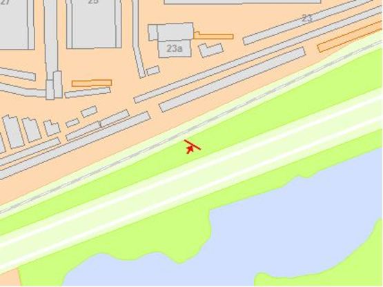 Схема рекламної площини за адресою Дарницкий мост, раздельтель №1 из центра, правое ухо