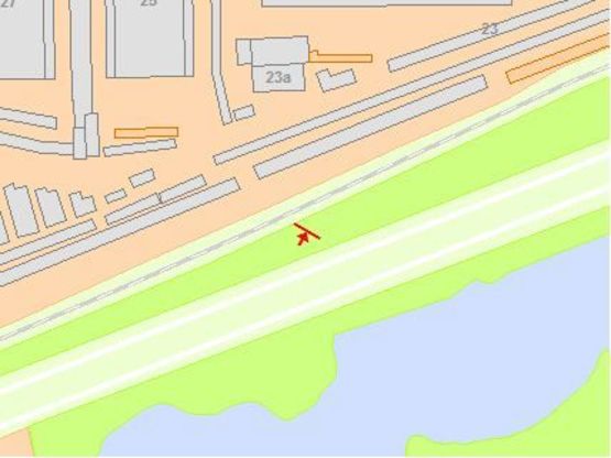 Схема рекламної площини за адресою Дарницкий мост, раздельтель №1 из центра, правое ухо