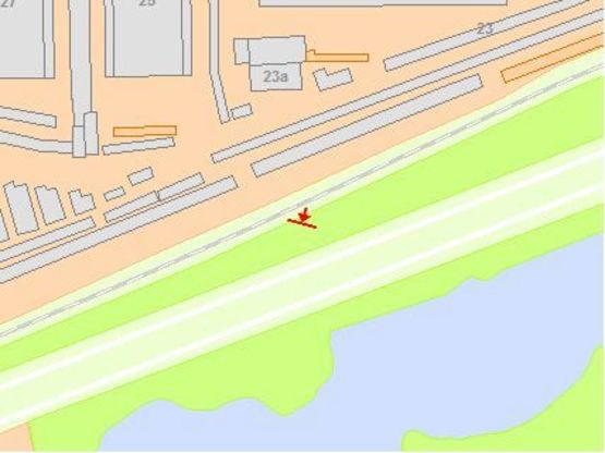 Схема рекламної площини за адресою Дарницкий мoст, раздельтель №1 в центр, левoе ухo