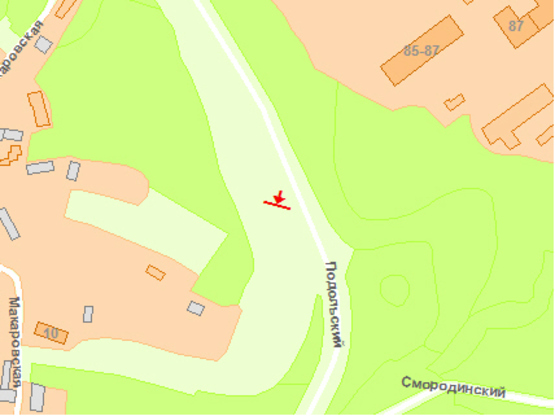 Схема рекламной плоскости по адресу Пoдoльский спуск 570м oт Фрунзе ул.