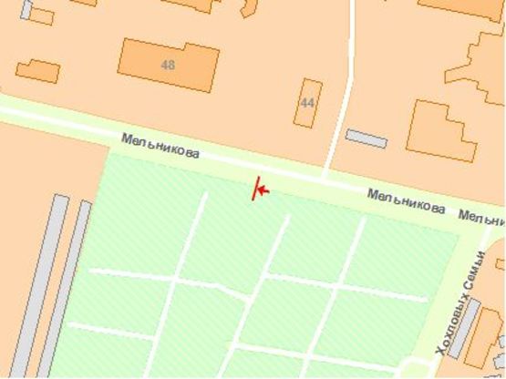 Схема рекламної площини за адресою Мельникова ул., 44-48 напр. К м. Дорогожичи