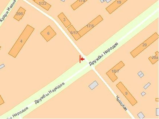 Схема рекламной плоскости по адресу Дружбы Народов бул. 4 к Московской пл.