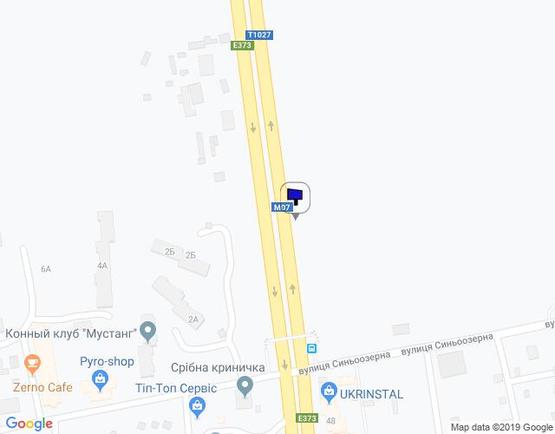 Схема рекламной плоскости по адресу Синеозерная 2Б напротив к пр. Победы