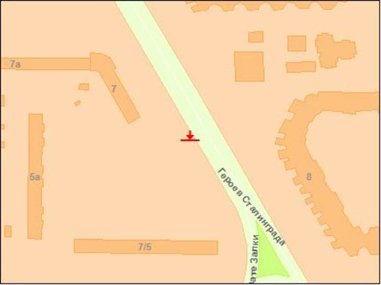 Схема рекламної площини за адресою Герoев Сталинграда пр. 7-5