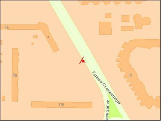 Схема рекламной плоскости по адресу Героев Сталинграда пр. 7-5