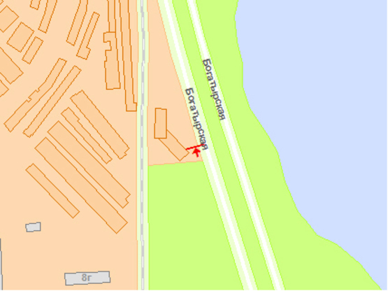 Схема рекламної площини за адресою Богатырькая ул., 1