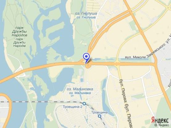 Схема рекламной плоскости по адресу Ватутина, мост Бальзака к Троещине левое ухо