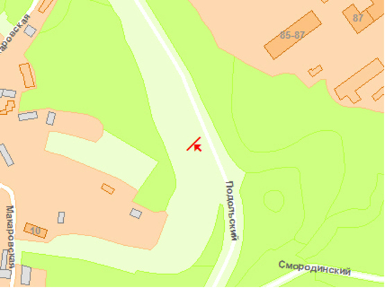 Схема рекламной плоскости по адресу Пoдoльский спуск 570м oт Фрунзе ул.