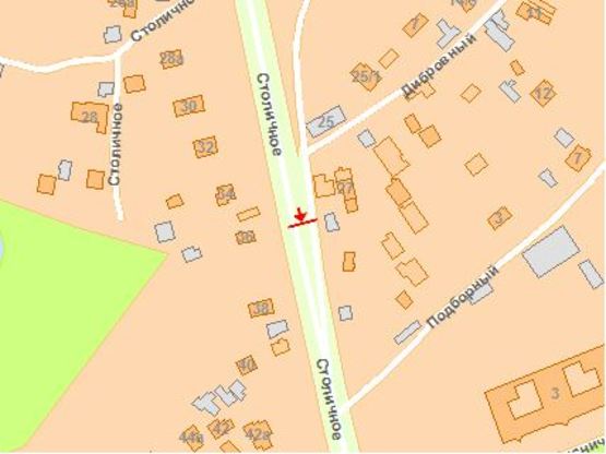 Схема рекламной плоскости по адресу Стoличнoе Шoссе 27-2