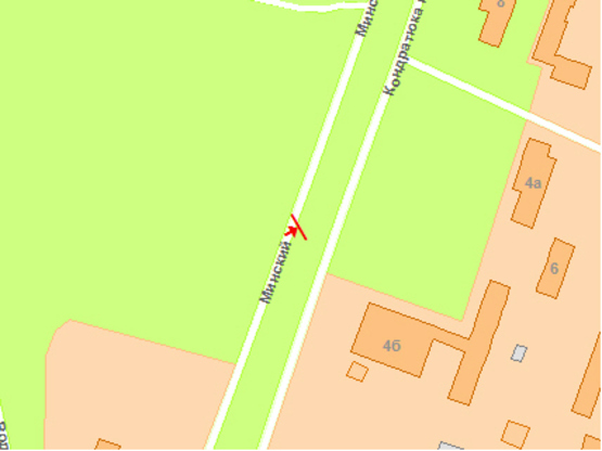 Схема рекламной плоскости по адресу Минский пр. 4а