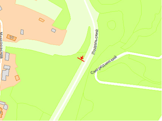 Схема рекламной плоскости по адресу Подольский спуск 650м от Фрунзе ул.