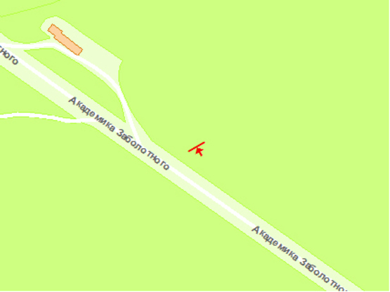 Схема рекламної площини за адресою Заболотного ул., 100м до АЗС в напр. к Одесской пл.