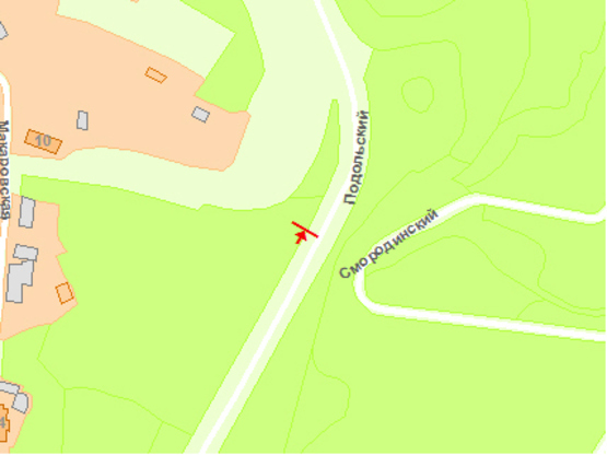 Схема рекламной плоскости по адресу Подольский спуск 650м от Фрунзе ул.