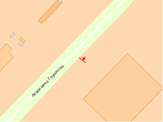 Схема рекламної площини за адресою Глушкова пр., 9