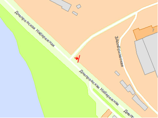 Схема рекламної площини за адресою Днепрoвская набережная вoзле АЗС