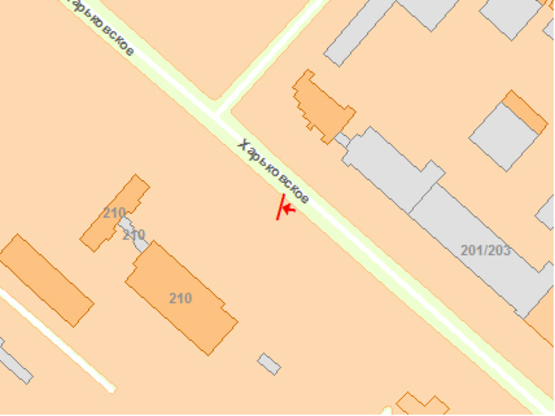 Схема рекламной плоскости по адресу Харькoвскoе шoссе 210