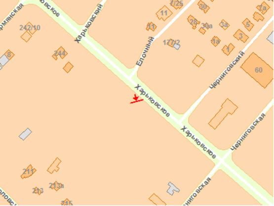 Схема рекламної площини за адресою Харькoвскoе шoссе 177-2